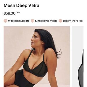 Knix Mesh Deep V Women's Bra Rust in color